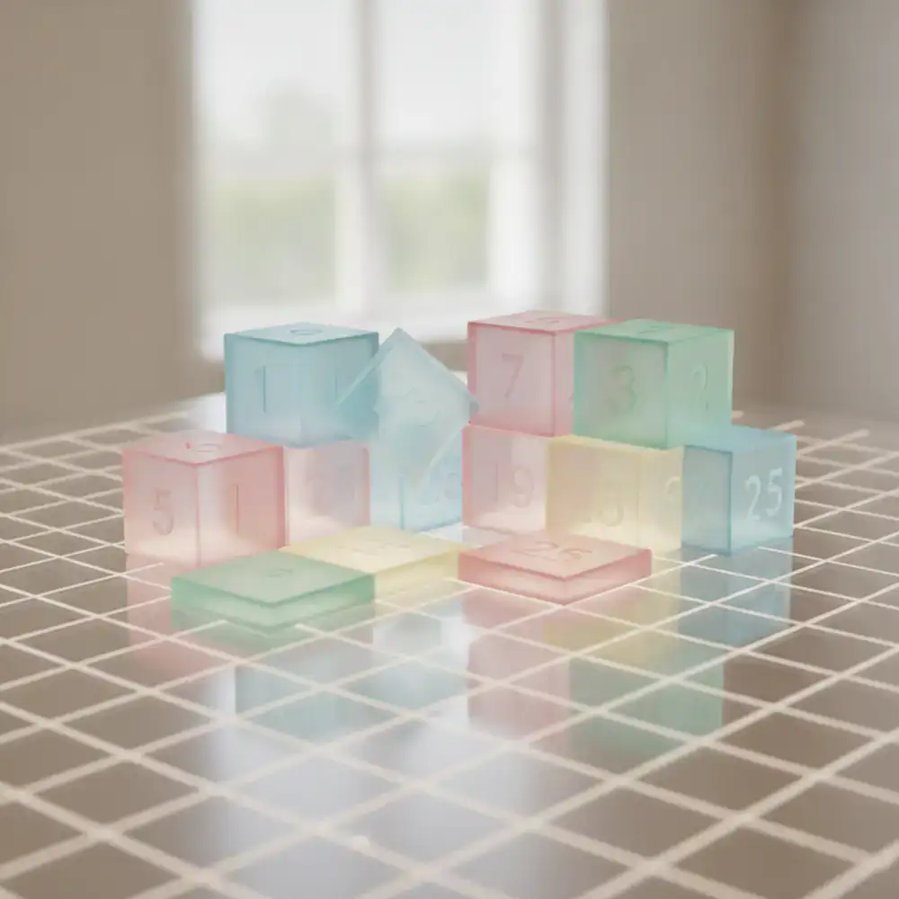 Visual concept showing numbered puzzle tiles merging dynamically on a grid